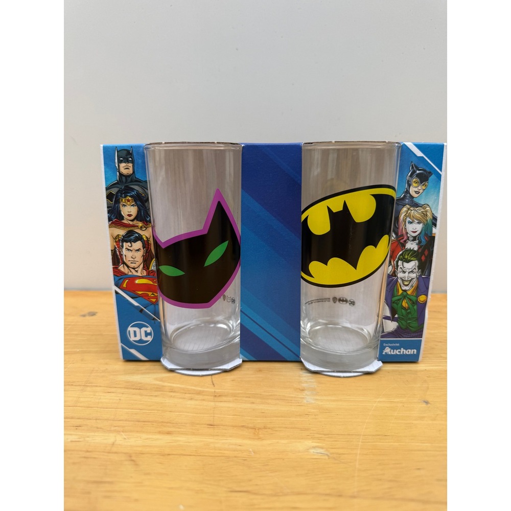 DC Comics Batman Catwoman Glassware Set 2pc Auchan Exclusive Justice League